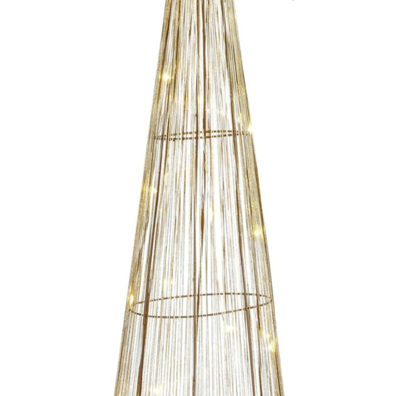 LED-es arany kúpos fenyőfa dekoráció 60 cm
