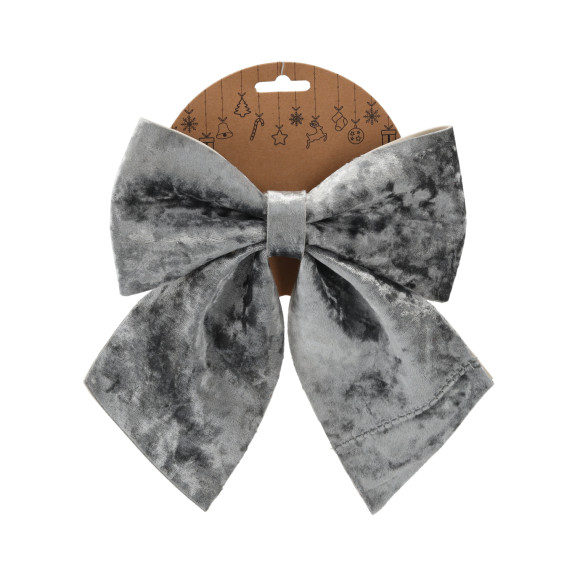 Fundă decorativă de Crăciun din catifea, 20x24 cm – Gri
