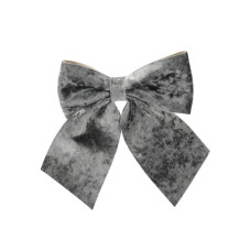 Fundă decorativă de Crăciun din catifea, 24 x 28 cm – Gri - 