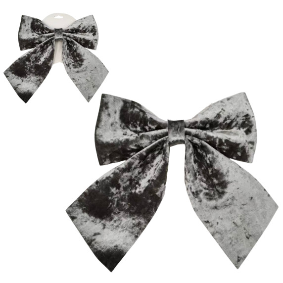 Fundă decorativă de Crăciun din catifea, 24 x 28 cm – Gri