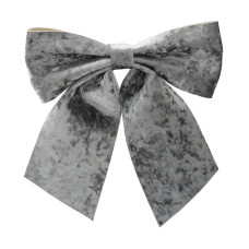 Fundă decorativă de Crăciun din catifea, 29 x 34 cm – Gri - 