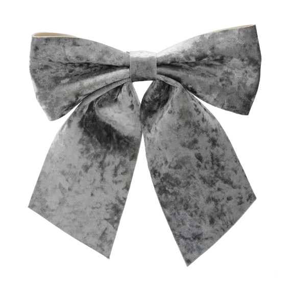 Fundă decorativă de Crăciun din catifea, 29 x 34 cm – Gri