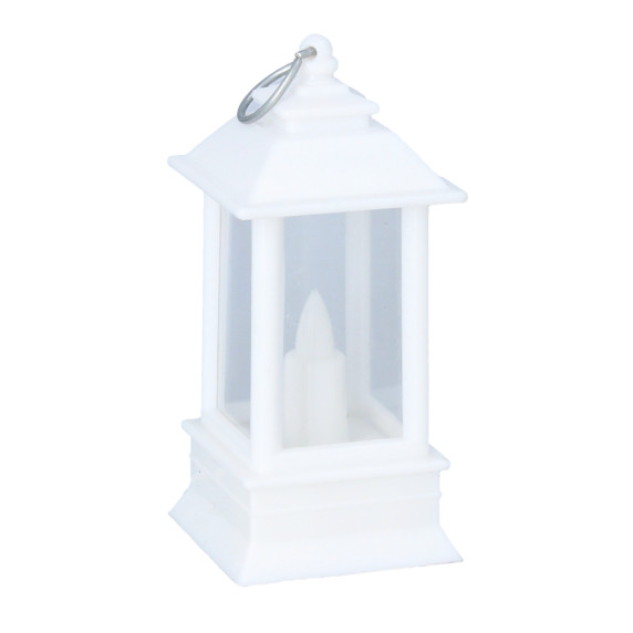 LED lampáš, svietiaca čajová sviečka 4x4x9 cm – Biela