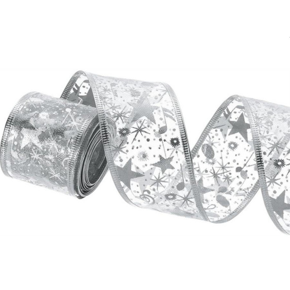 Panglică de Crăciun cu iluminare LED – Roșu/auriu