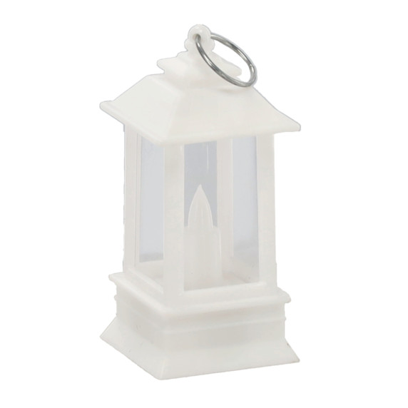 LED lampáš, svietiaca čajová sviečka 4x4x9 cm – Biela