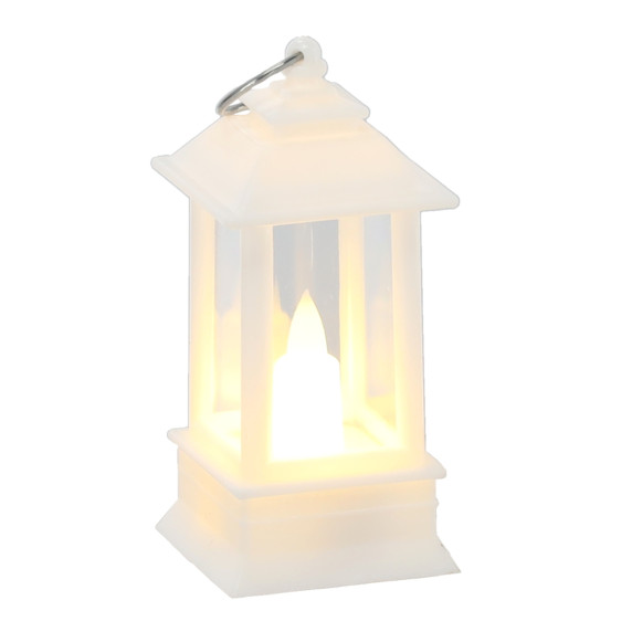 LED lampáš, svietiaca čajová sviečka 4x4x9 cm – Biela