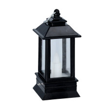 LED lampáš, svietiaca čajová sviečka 4x4x9 cm – čierna - 