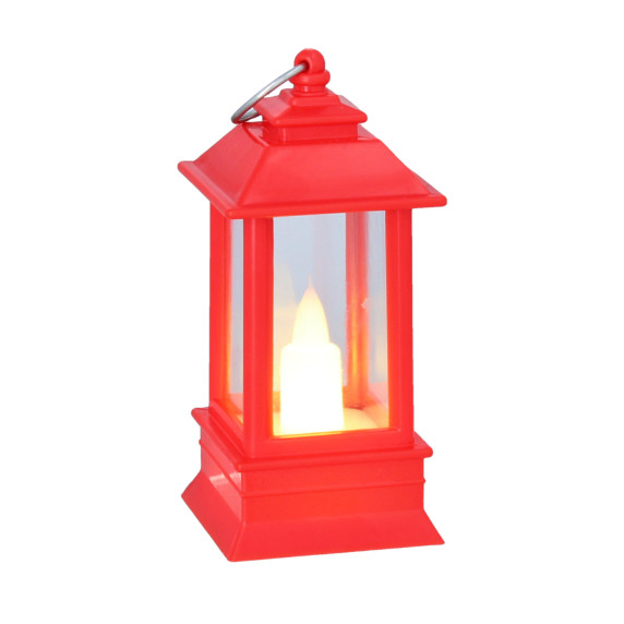 LED lampáš, svietiaca čajová sviečka 4x4x9 cm – Červená