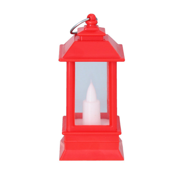 LED lampáš, svietiaca čajová sviečka 4x4x9 cm – Červená