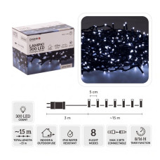 Ghirlandă luminoasă de Crăciun de 15 m, 300 de LED-uri – alb rece - 