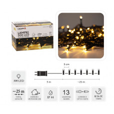 Ghirlandă luminoasă de Crăciun de 25 m, 500 de LED-uri – alb cald - 