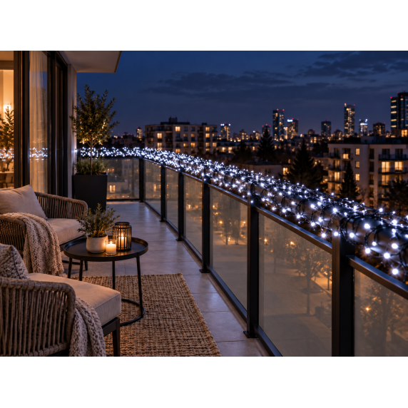 LED fényfüzér  500 LED 25 m hideg fehér - Beltéri/kültéri