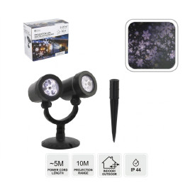 Proiector LED dublu de Crăciun – fulgi de zăpadă - 