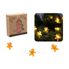 Ghirlandă luminoasă de Crăciun cu baterii „Perníčky”, 20 LED-uri – alb cald - 
