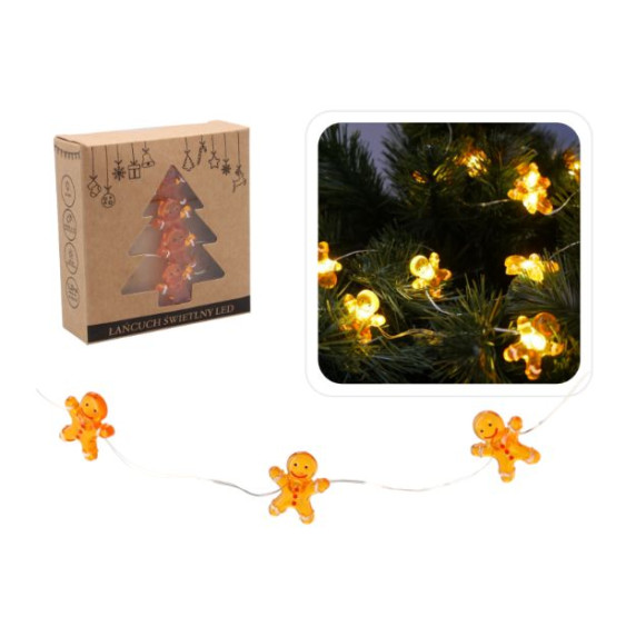 Ghirlandă luminoasă de Crăciun cu baterii „Perníčky”, 20 LED-uri – alb cald