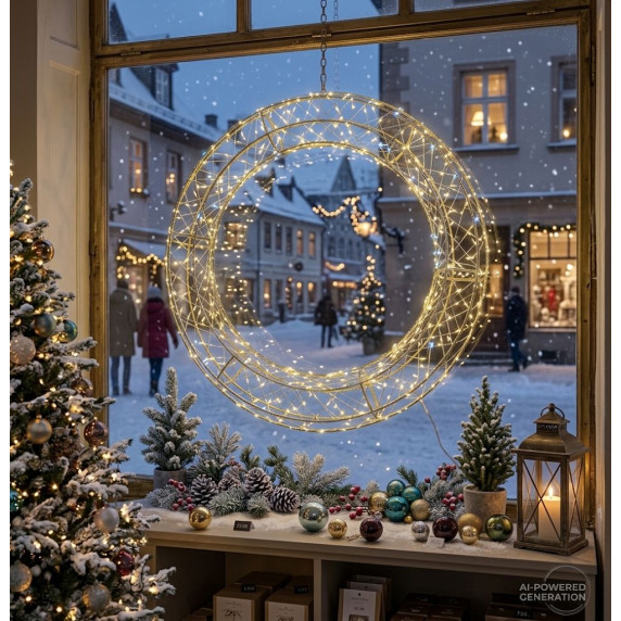 Ghirlandă LED de Crăciun de 50 cm, 800 de micro-LED-uri – culoare alb cald cu o strălucire rece