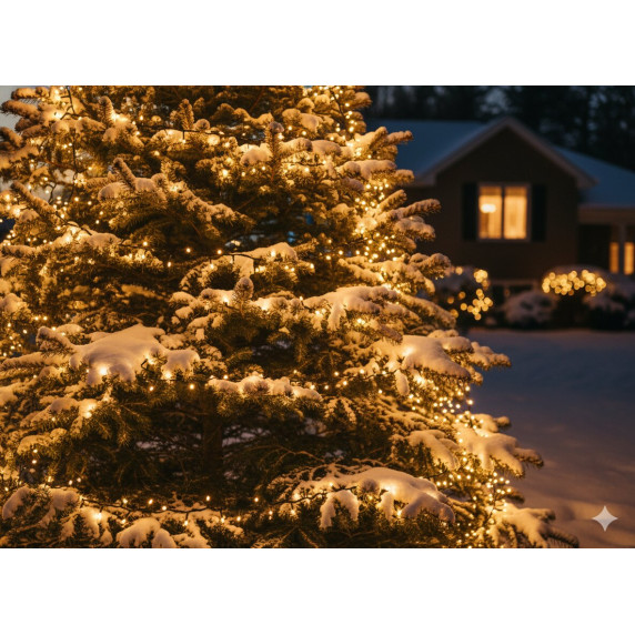 Ghirlandă luminoasă de Crăciun de 25 m, 500 de LED-uri – alb cald