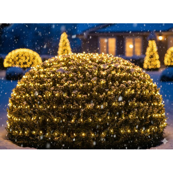 Ghirlandă luminoasă de Crăciun 2x2 m, 256 LED-uri – alb cald