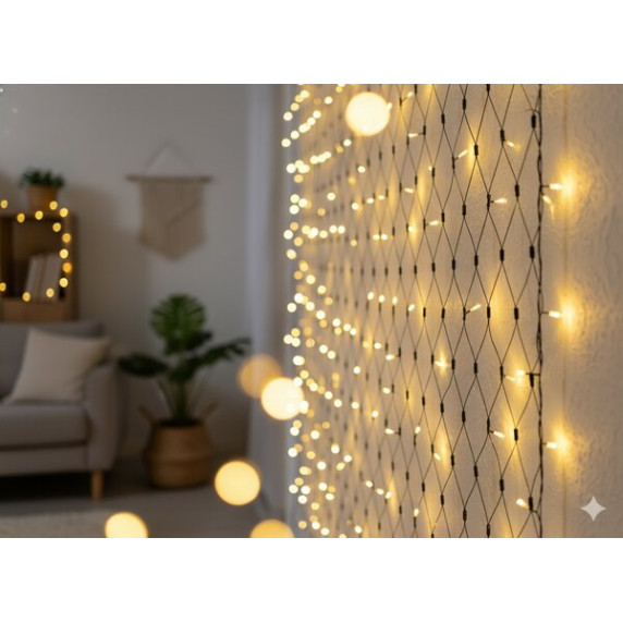 Ghirlandă luminoasă de Crăciun 3x2 m, 320 LED-uri – alb cald