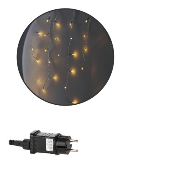 Ghirlandă luminoasă „Cencúle” 12 m, 300 LED-uri – culoare alb cald cu sclipiri reci