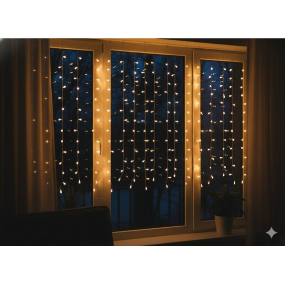 Ghirlandă luminoasă cu telecomandă, 5 x 1,5 m, 240 LED-uri – alb cald