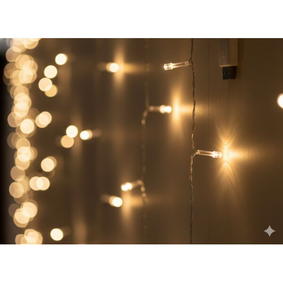 Ghirlandă luminoasă cu telecomandă, 5 x 1,5 m, 240 LED-uri – alb cald