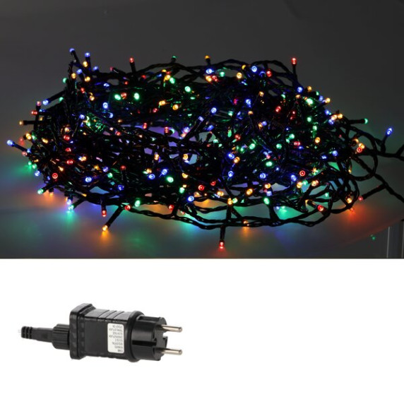 Ghirlandă luminoasă de Crăciun de 15 m, 300 de LED-uri – multicoloră, cu sclipire rece
