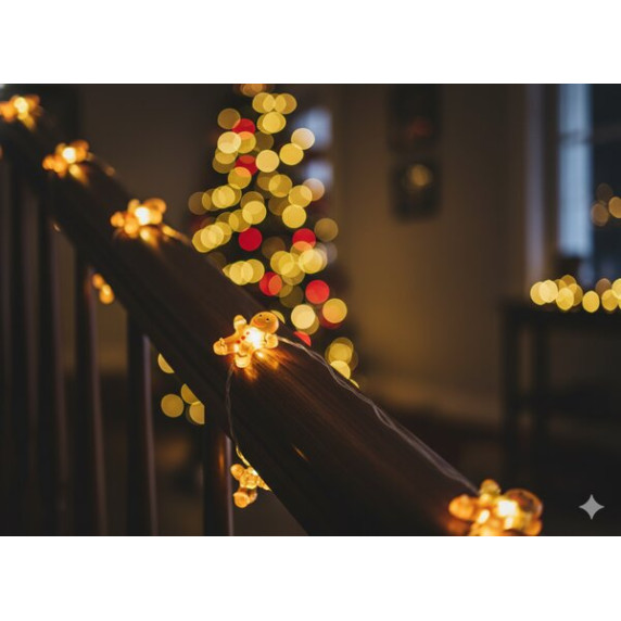 Ghirlandă luminoasă de Crăciun cu baterii „Perníčky”, 20 LED-uri – alb cald