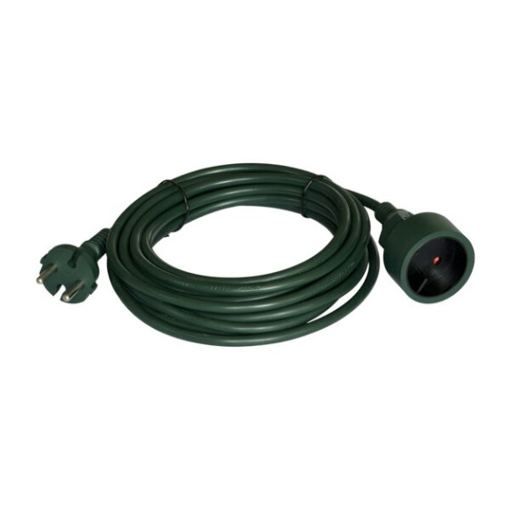 Cablu prelungitor pentru interior, 10 m, cu 1 priză – verde