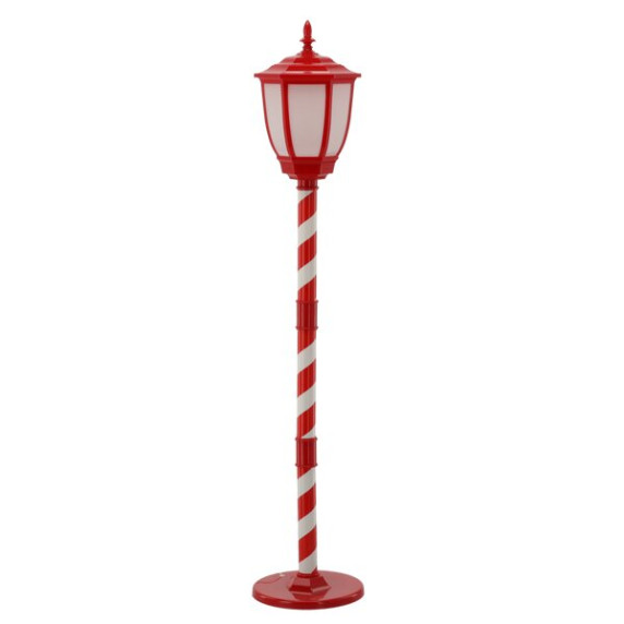 Karácsonyi LED álló lámpás 150 cm - piros-fehér csíkos mintával, meleg fehér fénnyel