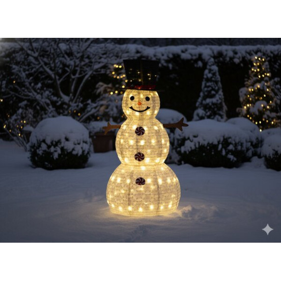 Decorațiune LED de Crăciun „Om de zăpadă”, 1,5 m, 120 LED-uri