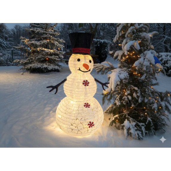Decorațiune LED de Crăciun „Om de zăpadă”, 1,5 m, 120 LED-uri