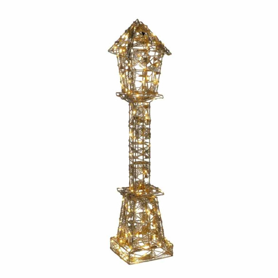 Karácsonyi Fém LED Lámpás – Arany, Melegfehér, 80 cm