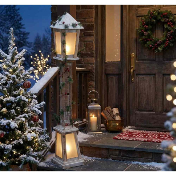 Fa LED Lámpás 120 cm - fehér