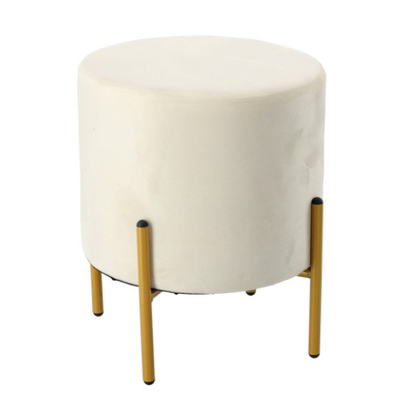 Velur tabure z zlatimi nogami, 35 × 40 cm – PHO3901 – Bež