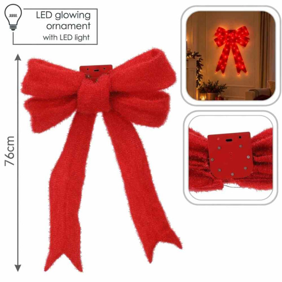 Dekorációs Masniv 3D LED  76 cm (112 LED, IP44) - piros