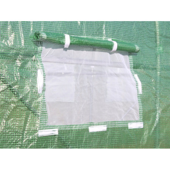 Garden Line kerti fóliasátor – 3 szekciós 3 x 2 x 2 m, 6+1 ablakos -  zöld