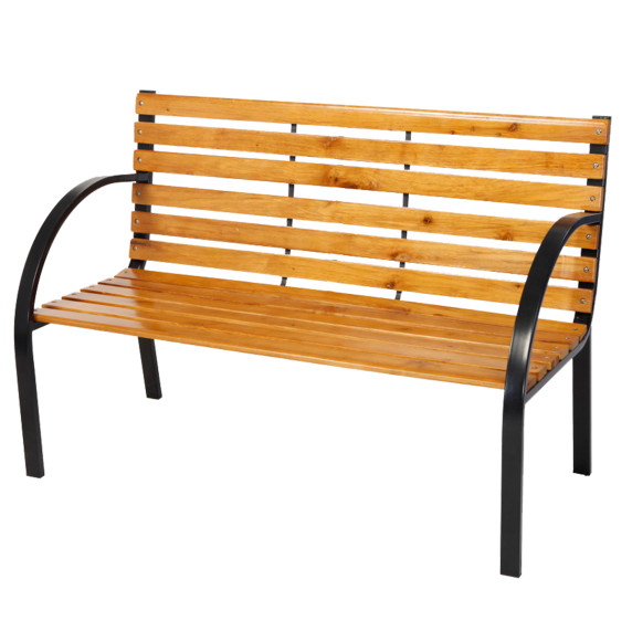 LINDER EXCLUSIV Záhradná lavička Liam, drevo a kov MC4350 – 122 x 60 x 80 cm