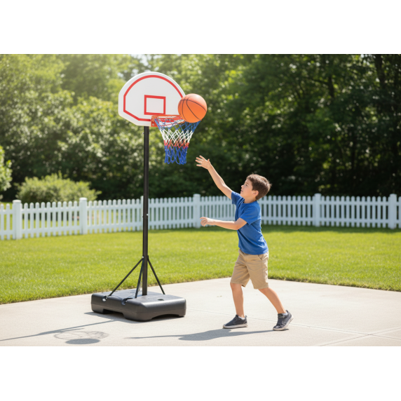 GARDEN LINE Košarkarski koš s stojalom in polnilno osnovo 165 – 205 cm