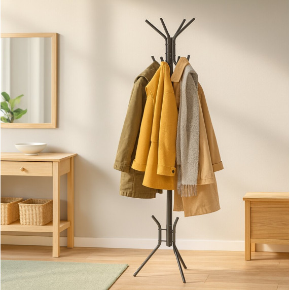 OMDE Samostoječe obešalo 178 cm – črno