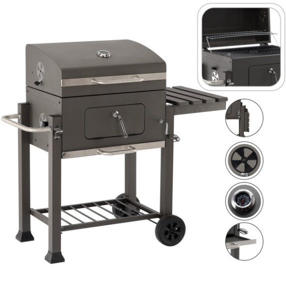 BBQ MEETING Záhradný gril na drevené uhlie 114,5 x 60 x 108 cm