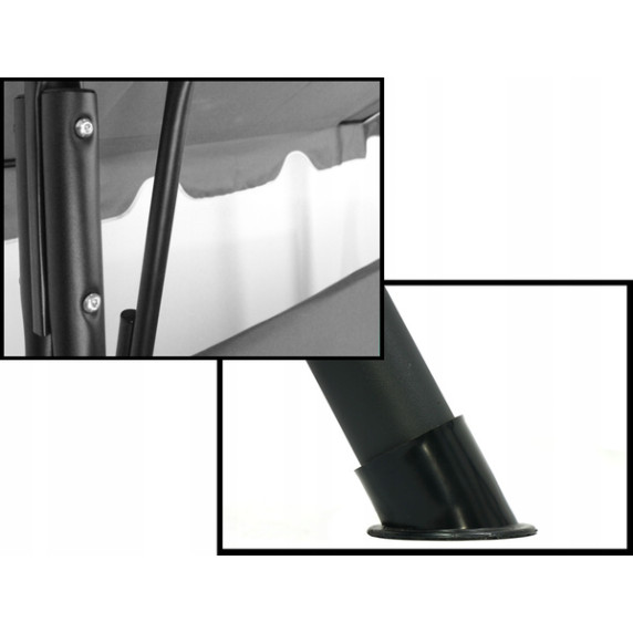 GARDEN LINE Záhradná hojdačka A-TYPE 170 × 118 × 153 cm - sivá s limetkovými vankúšmi