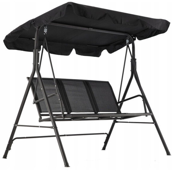 GARDEN LINE Vrtna gugalnica iz Textilena 170 × 110 × 153 cm – črna