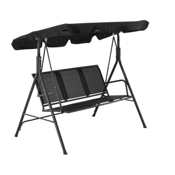 GARDEN LINE Vrtna gugalnica iz Textilena 170 × 110 × 153 cm – črna