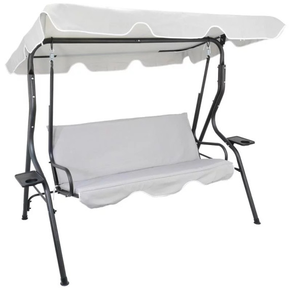 GARDEN LINE Záhradná hojdačka s držiakom na pohár B-TYPE - Sivá