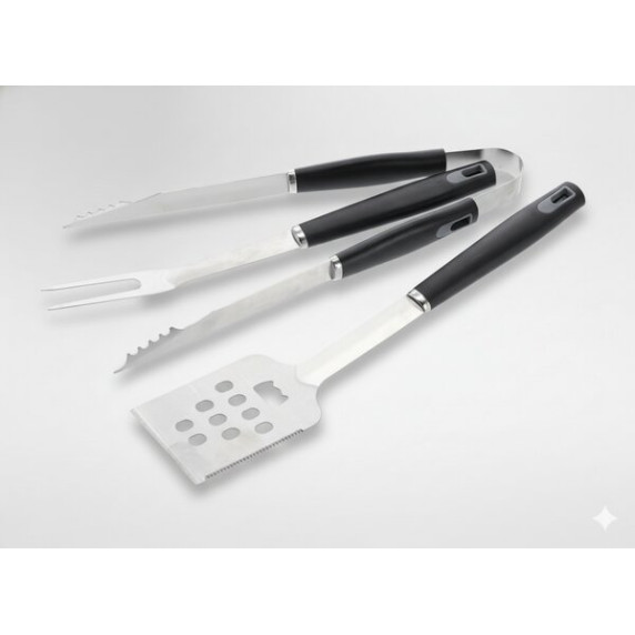 BBQ MEETING Komplet pripomočkov za žar, 3 kosi – črna