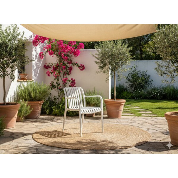 Vrtni stol 45,5 × 57 × 81 cm – GARDEN LINE – Bel