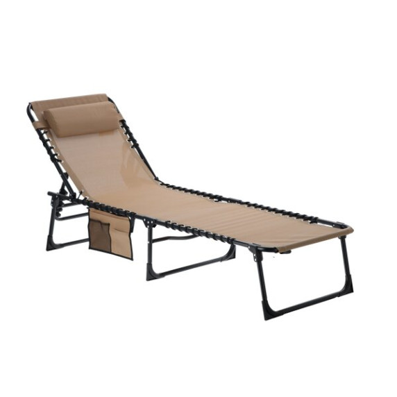 GARDEN LINE Záhradné ležadlo skladacie 190 x 58 x 30 cm - hnedé