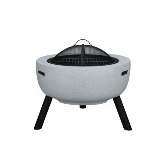 BBQ MEETING Záhradné ohnisko na nožičkách s pokrievkou a kutáčom 60 × 60 × 52 cm