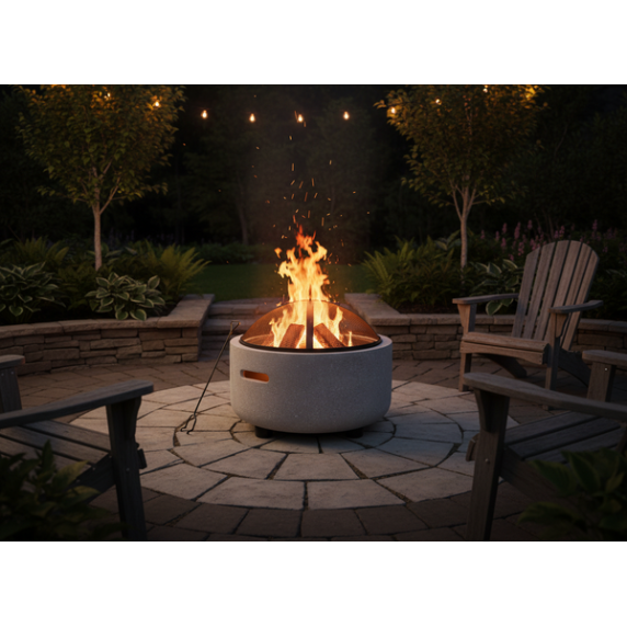 BBQ MEETING – Vrtno kurišče s pokrovom in pihalom, 43x43x38,5 cm